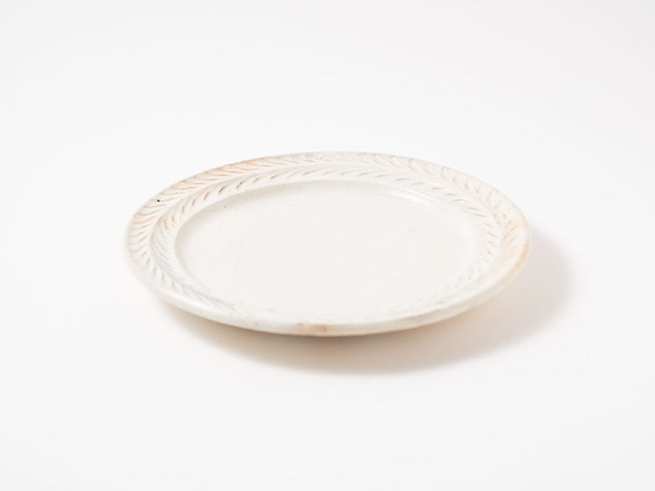 Iron-Speckled Leaf-Rim Plate, 7-Sun — Hand-Glazed Japanese Pottery by Furutani Pottery