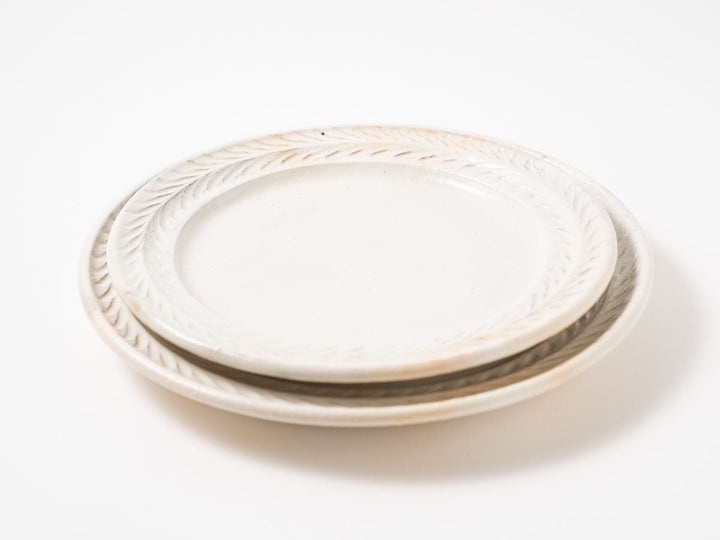 Iron-Speckled Leaf-Rim Plate, 7-Sun — Hand-Glazed Japanese Pottery by Furutani Pottery
