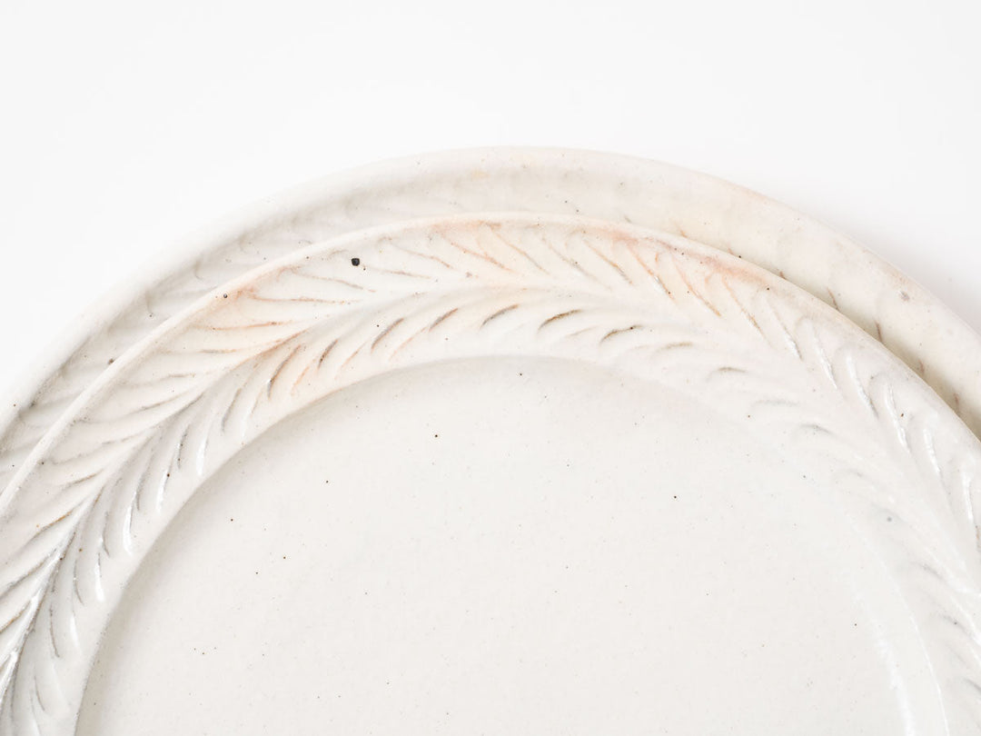 Iron-Speckled Leaf-Rim Plate, 7-Sun — Hand-Glazed Japanese Pottery by Furutani Pottery