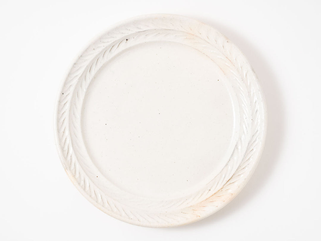 Iron-Speckled Leaf-Rim Plate, 8-Sun — Hand-Glazed Japanese Pottery by Furutani Pottery