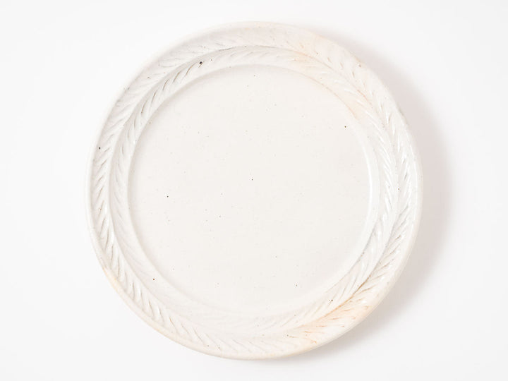 Iron-Speckled Leaf-Rim Plate, 8-Sun — Hand-Glazed Japanese Pottery by Furutani Pottery