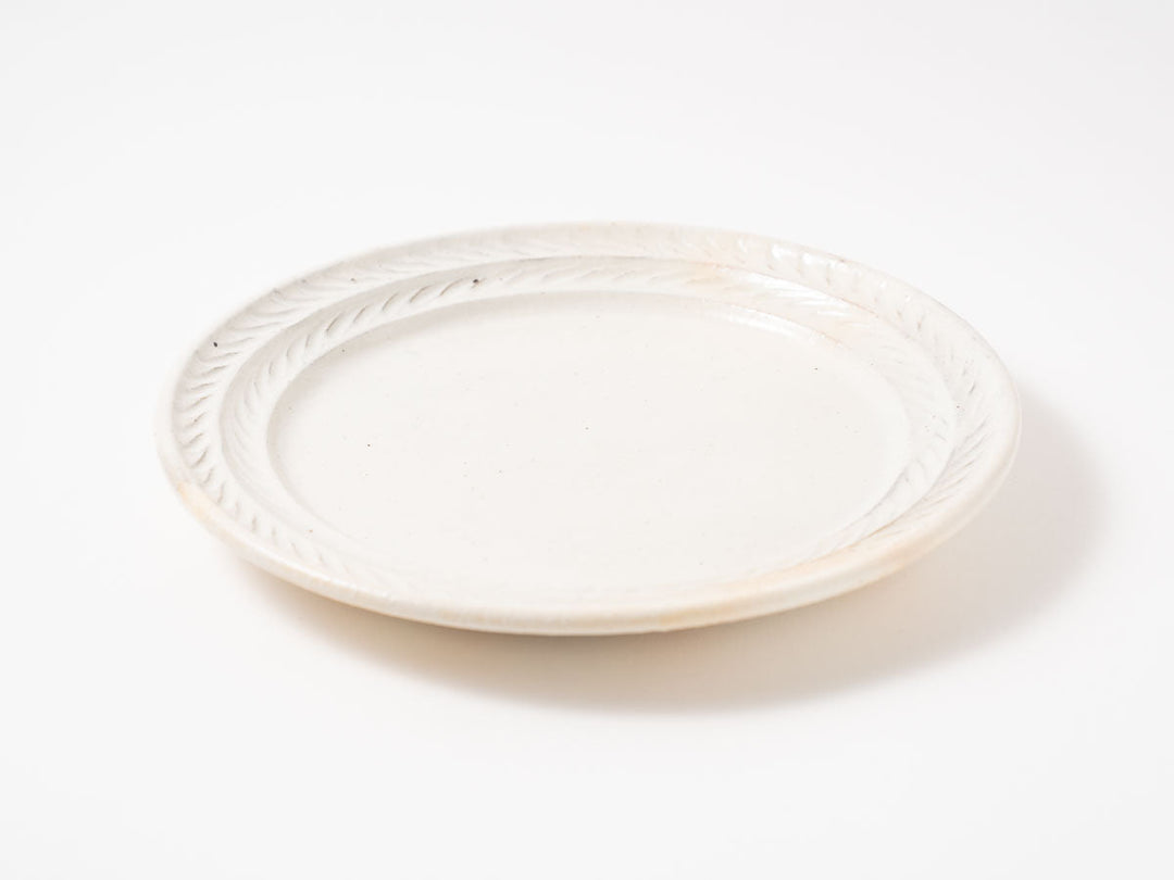 Iron-Speckled Leaf-Rim Plate, 8-Sun — Hand-Glazed Japanese Pottery by Furutani Pottery