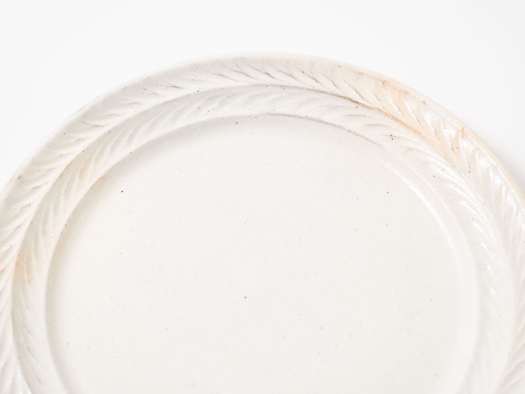 Iron-Speckled Leaf-Rim Plate, 8-Sun — Hand-Glazed Japanese Pottery by Furutani Pottery