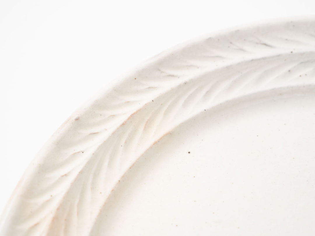 Iron-Speckled Leaf-Rim Plate, 8-Sun — Hand-Glazed Japanese Pottery by Furutani Pottery