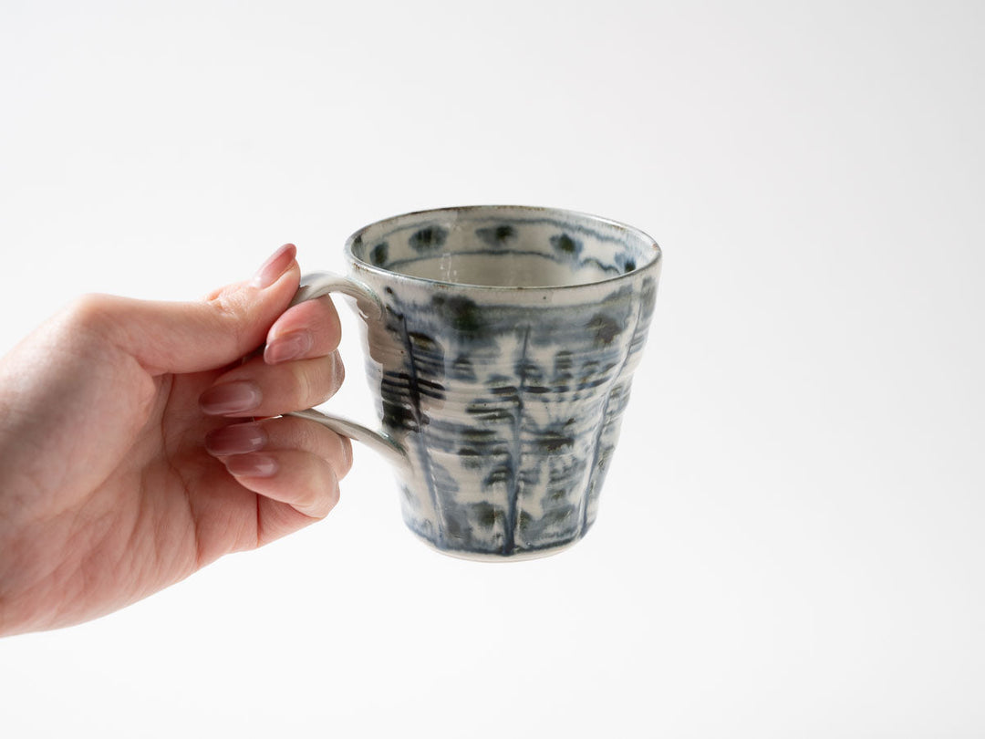 Annan Mug with Fireworks Arabesque — Hand-Painted Japanese Porcelain by Katsuro Yokota
