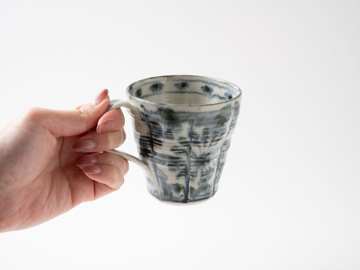 Annan Mug with Fireworks Arabesque — Hand-Painted Japanese Porcelain by Katsuro Yokota