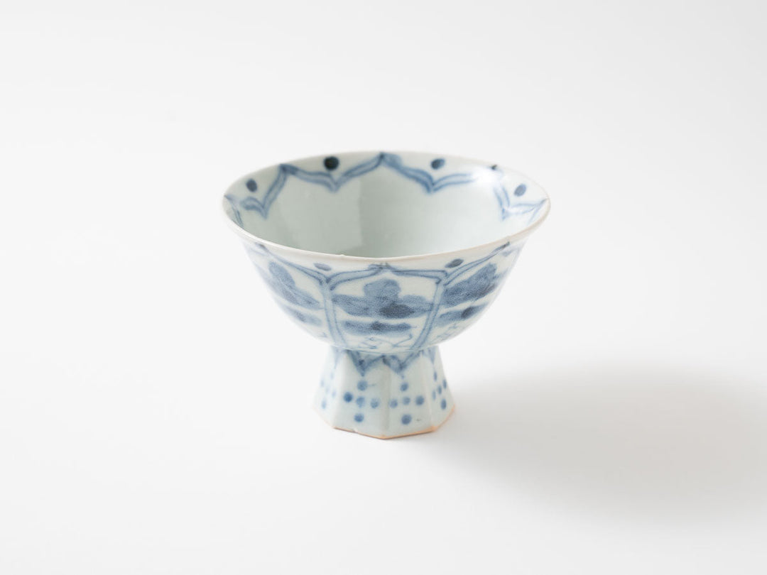 Pedestal Small Bowl, Eight-Petal Floral Crest Crafted By Shotaro Yokota