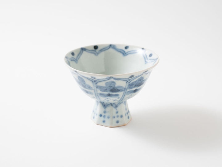Pedestal Small Bowl, Eight-Petal Floral Crest Crafted By Shotaro Yokota