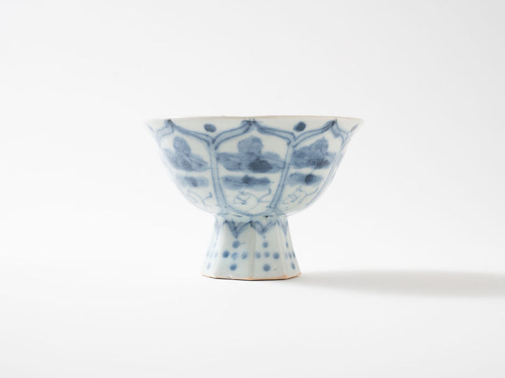 Pedestal Small Bowl, Eight-Petal Floral Crest Crafted By Shotaro Yokota