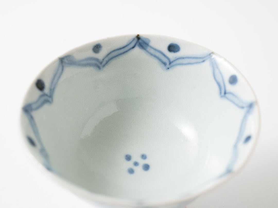 Pedestal Small Bowl, Eight-Petal Floral Crest Crafted By Shotaro Yokota