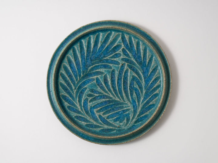 Flat Round Plate 7-Sun Blue - Crafted By Jun Fujiwara