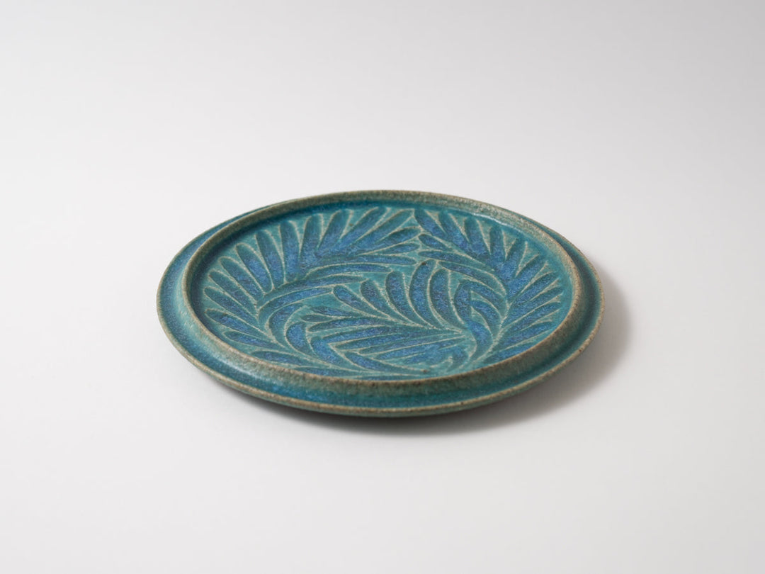 Flat Round Plate 7-Sun Blue - Crafted By Jun Fujiwara