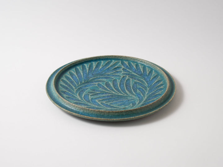 Flat Round Plate 7-Sun Blue - Crafted By Jun Fujiwara