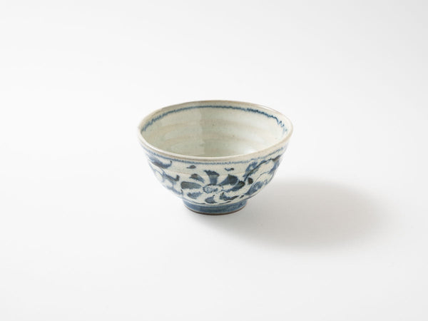 Annan Small Rice Bowl with Arabesque — Hand-Painted Japanese Porcelain by Katsuro Yokota