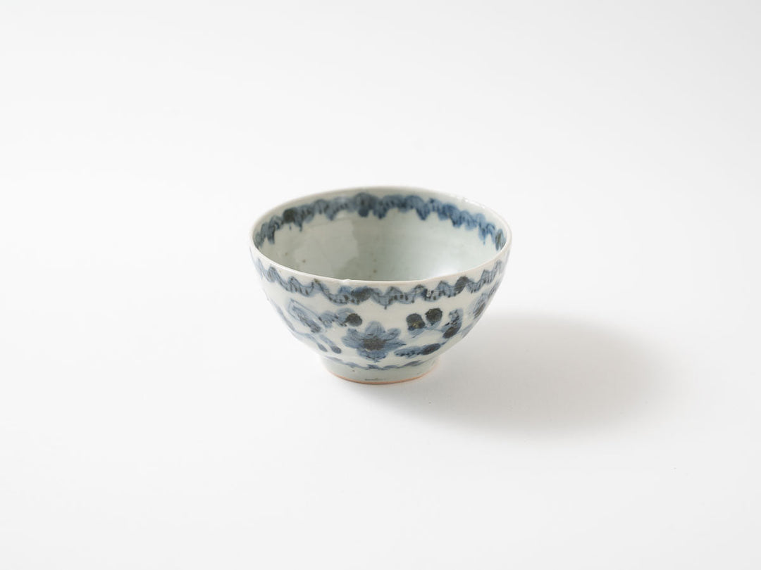 Rice Bowl with Peony Arabesque, Izumiyama Glaze — Hand-Painted Japanese Porcelain by Shotaro Yokota