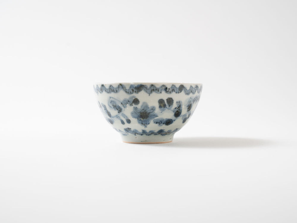 Rice Bowl with Peony Arabesque, Izumiyama Glaze — Hand-Painted Japanese Porcelain by Shotaro Yokota