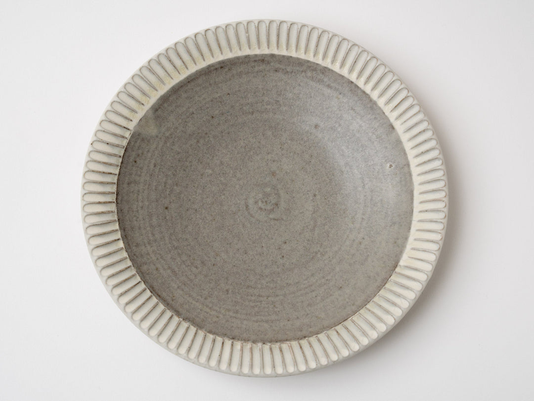 White Ribbed 8-Sun Plate - Crafted By Noriyuki Nagamine