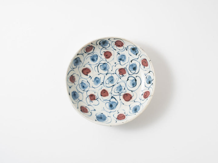 Annan Matte, Hana-Kumo Cloud Motif 5-Sun Plate Crafted By Katsuro Yokota