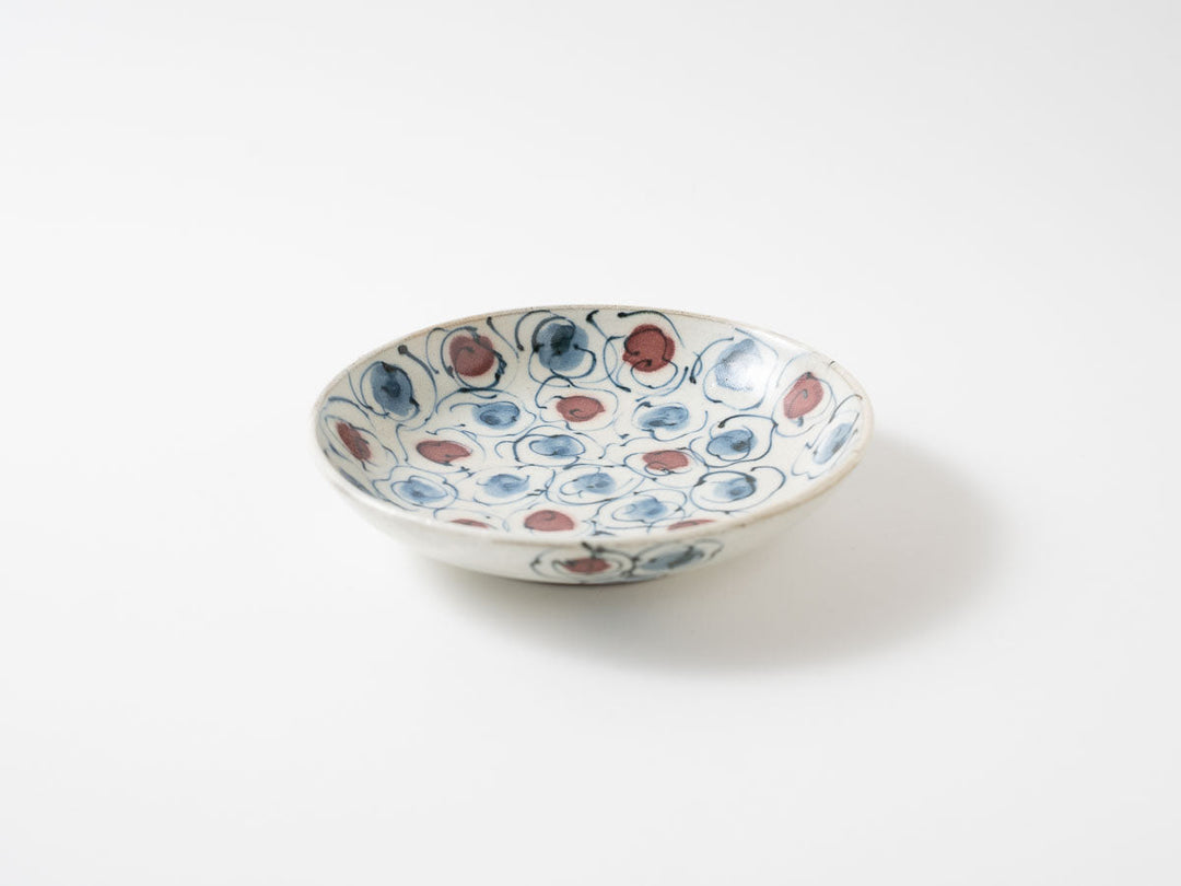 Annan Matte, Hana-Kumo Cloud Motif 5-Sun Plate Crafted By Katsuro Yokota