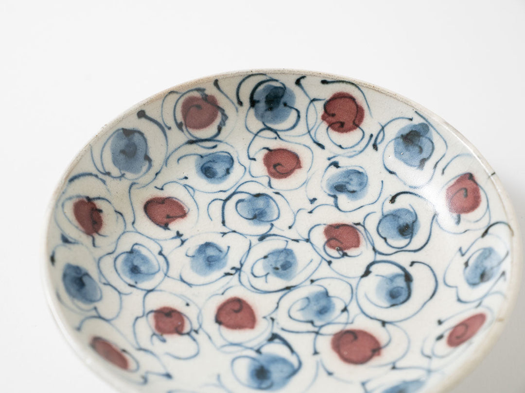 Annan Matte, Hana-Kumo Cloud Motif 5-Sun Plate Crafted By Katsuro Yokota