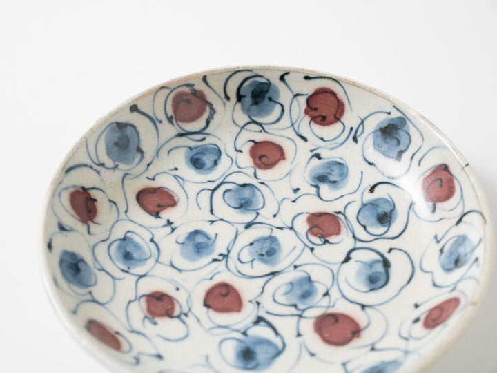 Annan Matte, Hana-Kumo Cloud Motif 5-Sun Plate Crafted By Katsuro Yokota