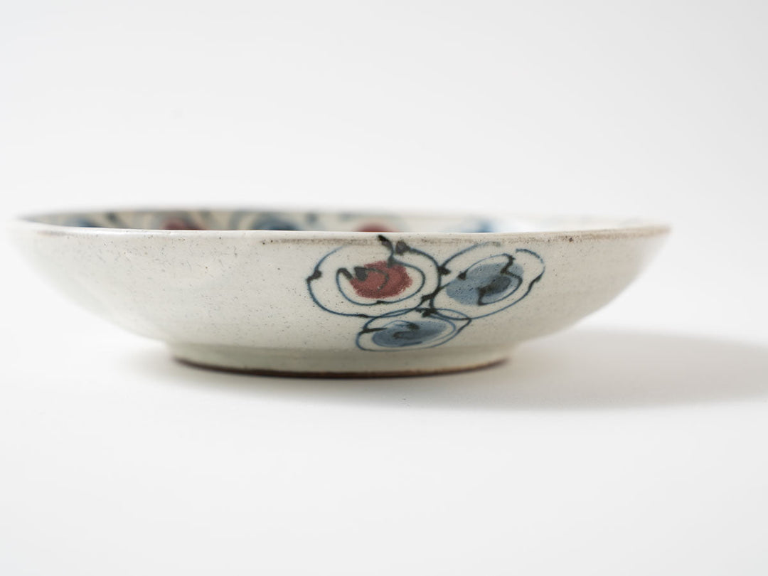 Annan Matte, Hana-Kumo Cloud Motif 5-Sun Plate Crafted By Katsuro Yokota