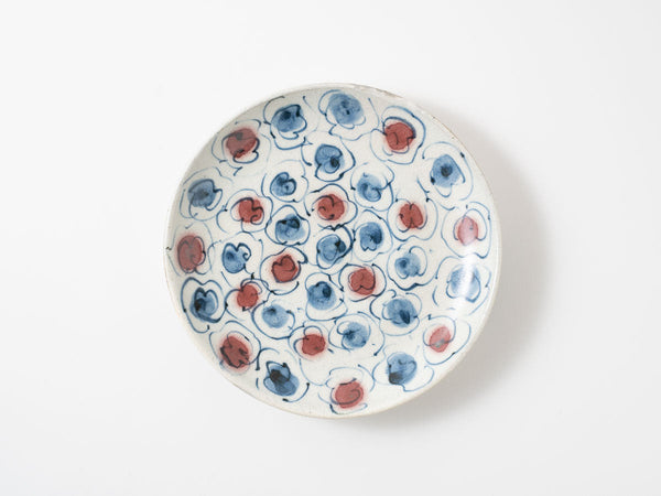 Annan Matte, Hana-Kumo Cloud Motif 6-Sun Plate Crafted By Katsuro Yokota