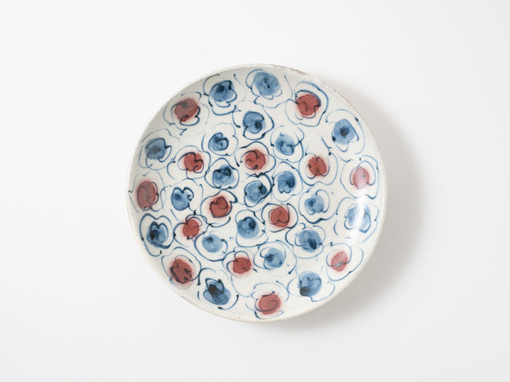 Annan Matte, Hana-Kumo Cloud Motif 6-Sun Plate Crafted By Katsuro Yokota