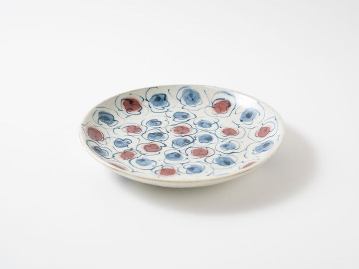 Annan Matte, Hana-Kumo Cloud Motif 6-Sun Plate Crafted By Katsuro Yokota