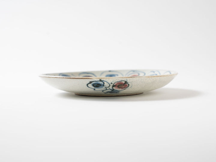 Annan Matte, Hana-Kumo Cloud Motif 6-Sun Plate Crafted By Katsuro Yokota