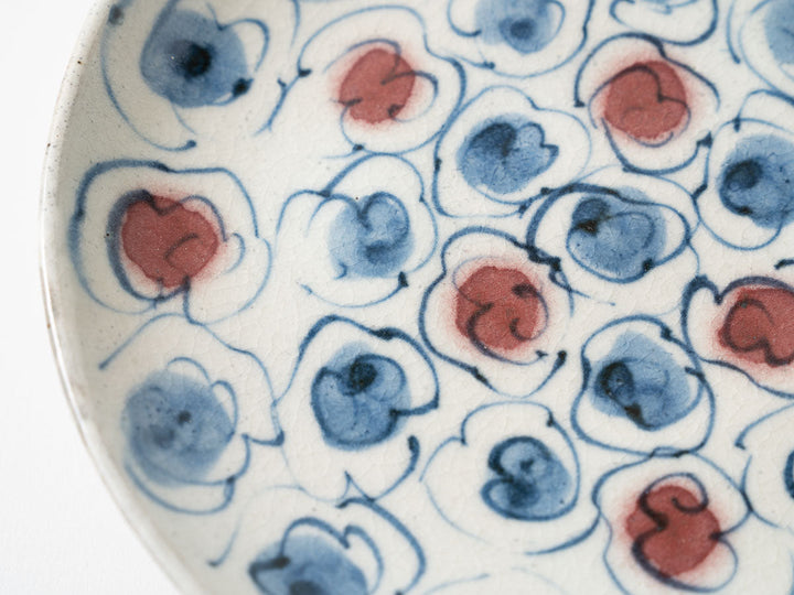 Annan Matte, Hana-Kumo Cloud Motif 6-Sun Plate Crafted By Katsuro Yokota