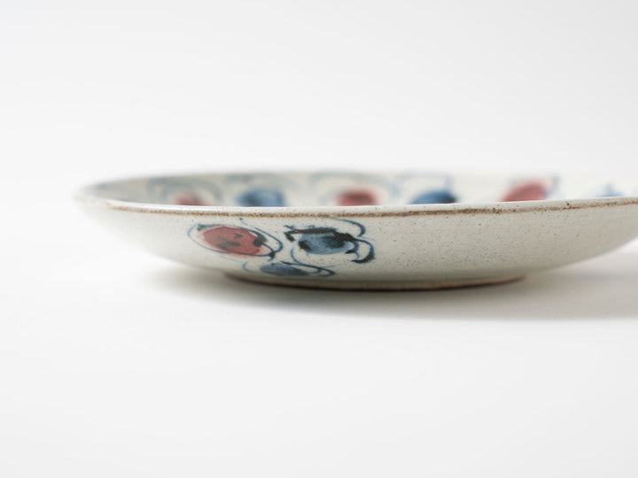 Annan Matte, Hana-Kumo Cloud Motif 6-Sun Plate Crafted By Katsuro Yokota