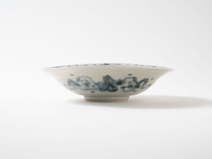 Annan-Style (Porcelain) Rimmed Double-Naburi 7-Sun Bowl, Vined Karakusa Pattern Crafted By Katsuro Yokota