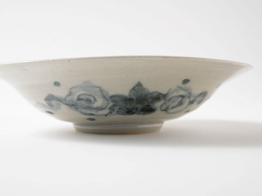 Annan-Style (Porcelain) Rimmed Double-Naburi 7-Sun Bowl, Vined Karakusa Pattern Crafted By Katsuro Yokota