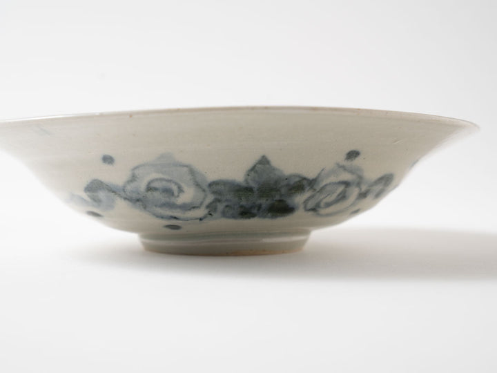 Annan-Style (Porcelain) Rimmed Double-Naburi 7-Sun Bowl, Vined Karakusa Pattern Crafted By Katsuro Yokota