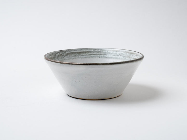 Small Bowl with White Slip line Carving - Crafted By Tatsuo Otomo