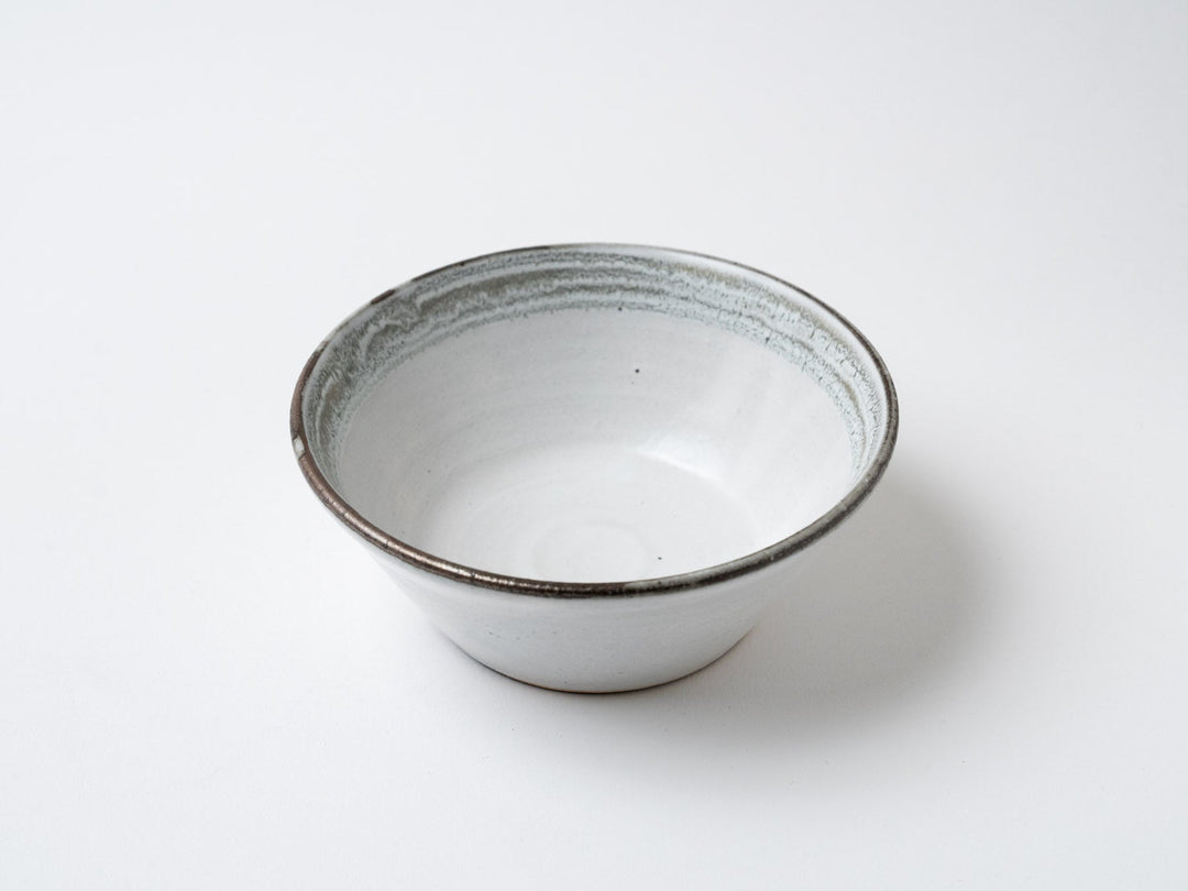 Small Bowl with White Slip line Carving - Crafted By Tatsuo Otomo