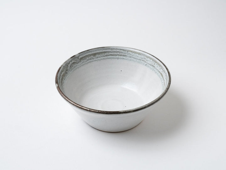 Small Bowl with White Slip line Carving - Crafted By Tatsuo Otomo