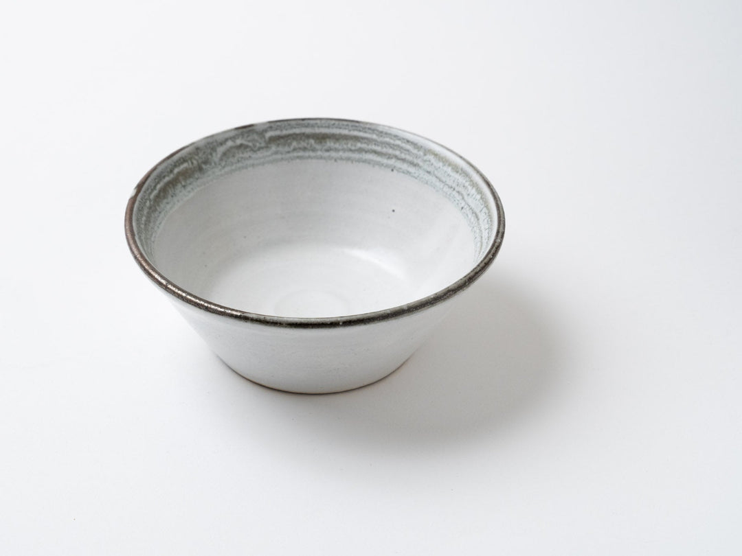 Small Bowl with White Slip line Carving - Crafted By Tatsuo Otomo
