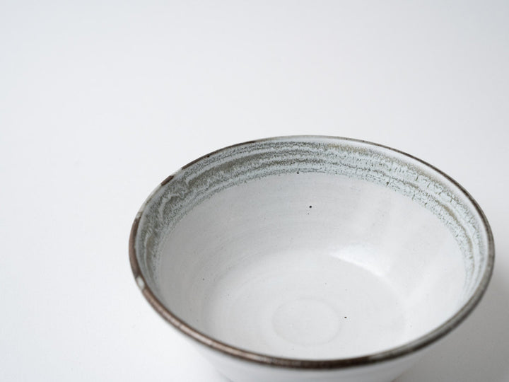 Small Bowl with White Slip line Carving - Crafted By Tatsuo Otomo