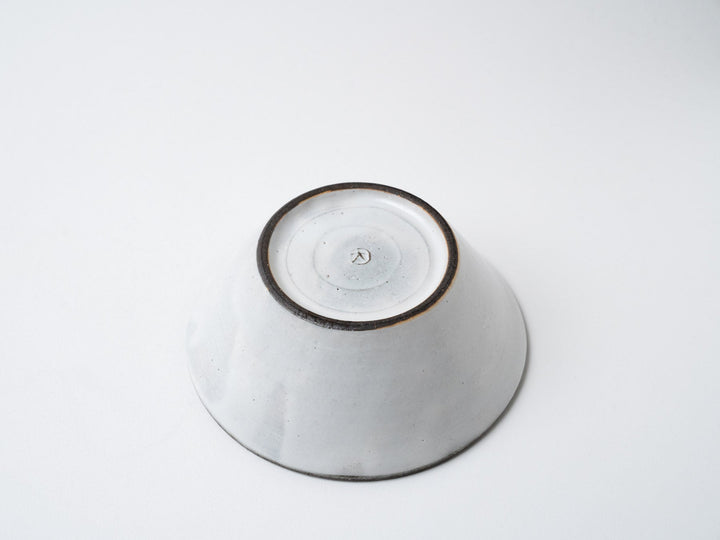 Small Bowl with White Slip line Carving - Crafted By Tatsuo Otomo