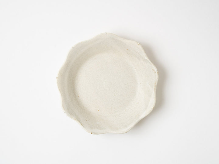 White Matte 5-Sun wave edge Plate - Crafted By Yui Higuchi
