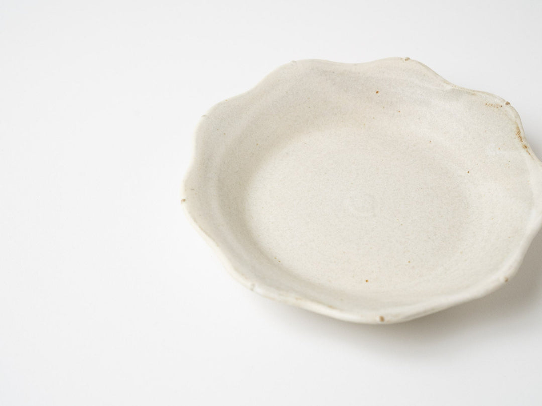 White Matte 5-Sun wave edge Plate - Crafted By Yui Higuchi