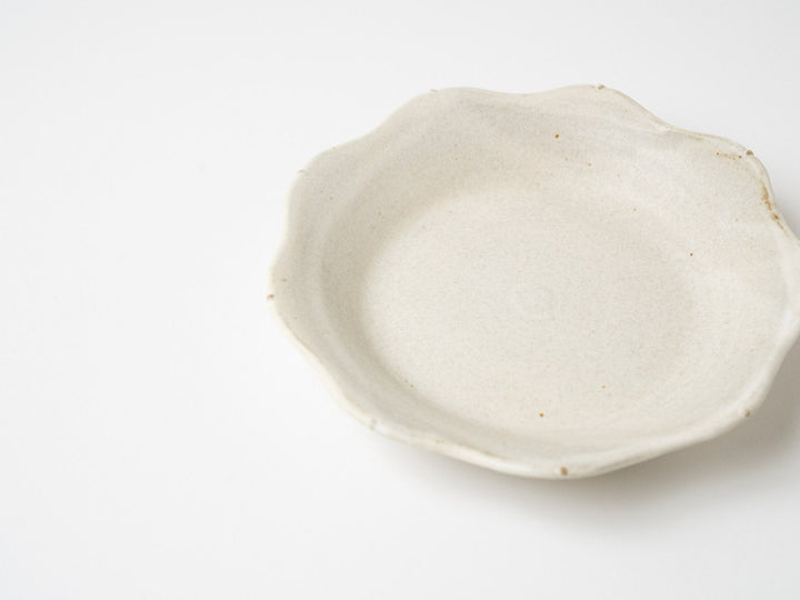 White Matte 5-Sun wave edge Plate - Crafted By Yui Higuchi