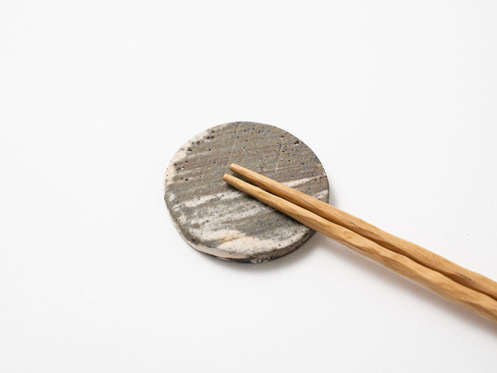 Earth Toned Round Chopstick Rest Crafted By Yuichi Hirai