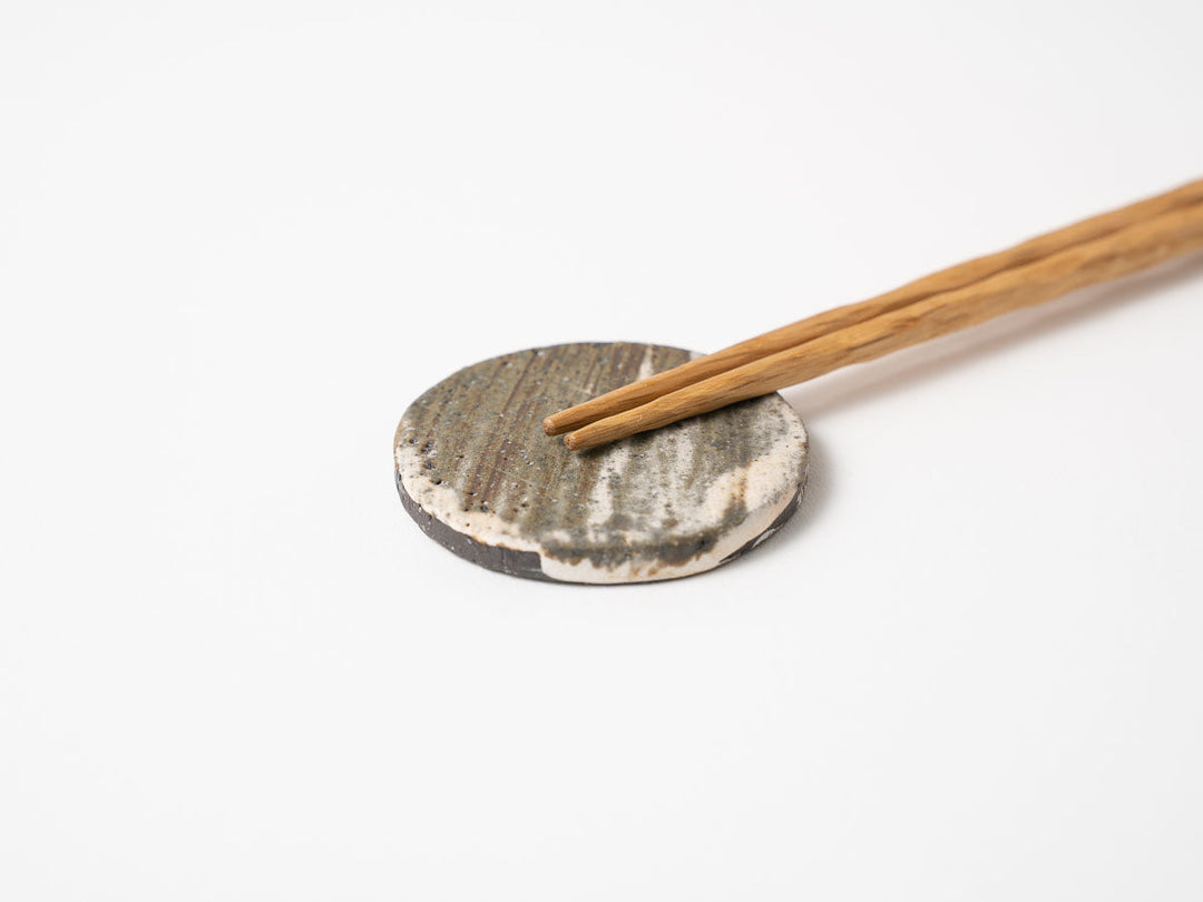 Earth Toned Round Chopstick Rest Crafted By Yuichi Hirai