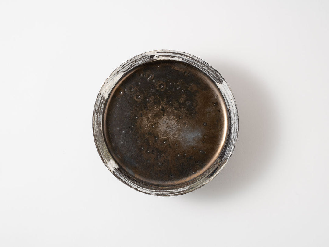 Earth Toned Brushstroke Compote Plate Medium Crafted By Yuichi Hirai