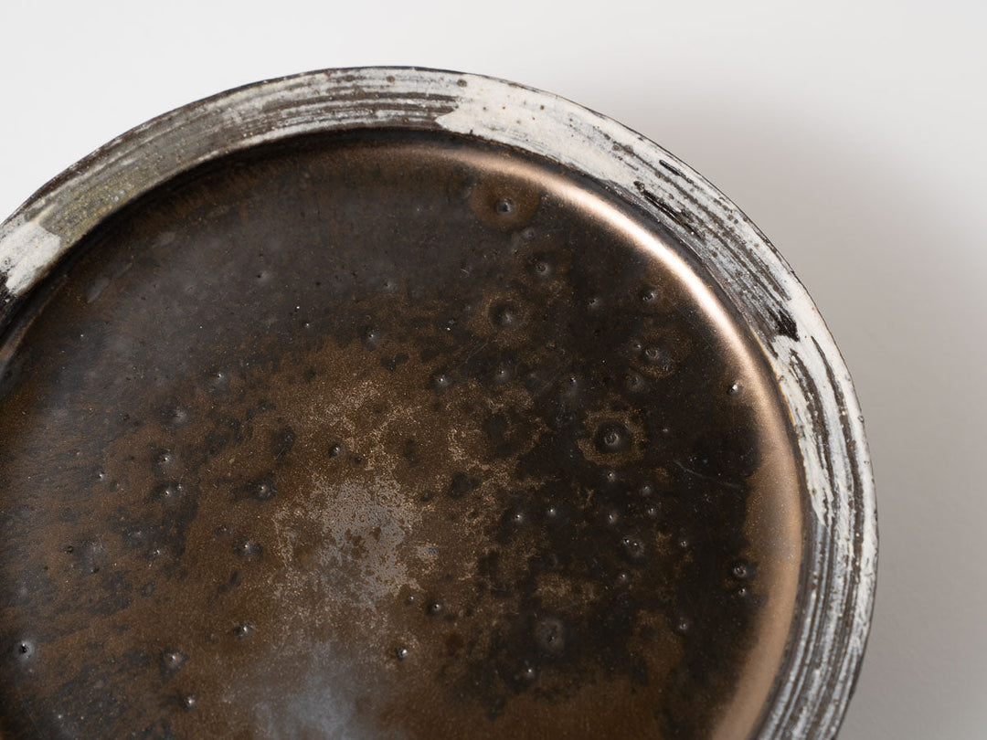 Earth Toned Brushstroke Compote Plate Medium Crafted By Yuichi Hirai