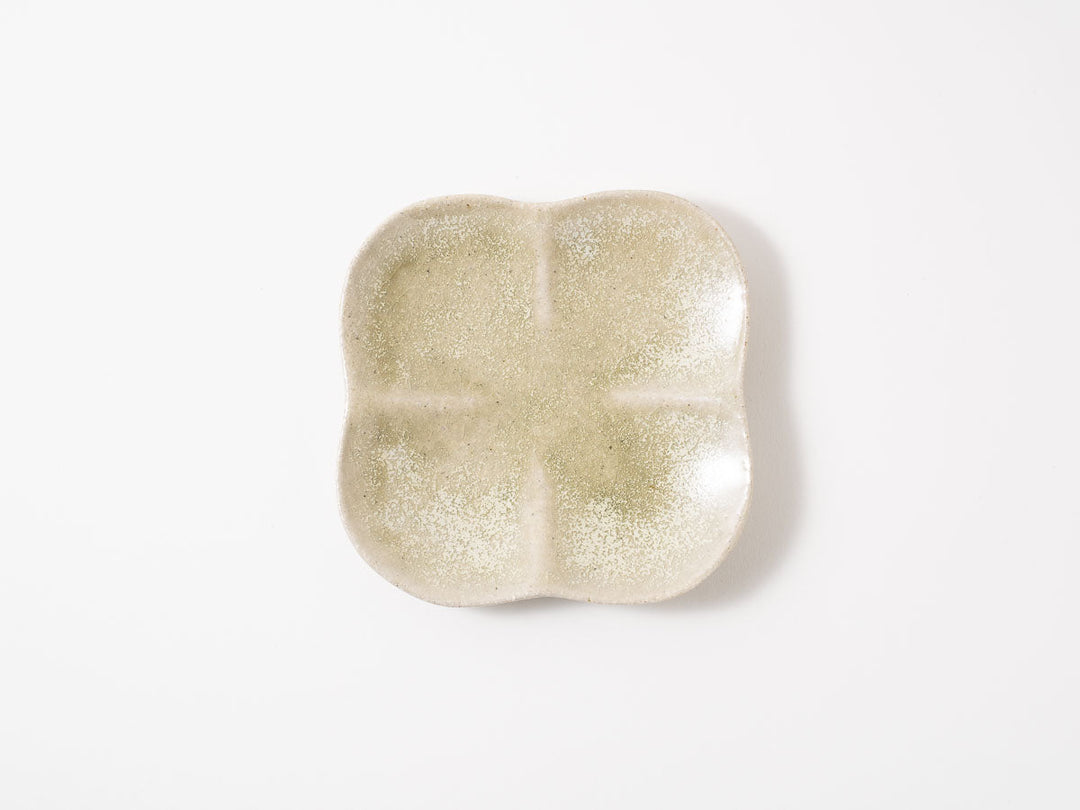 Rounded Square Plate M White Matcha - Crafted By Shizuka Fujiwara