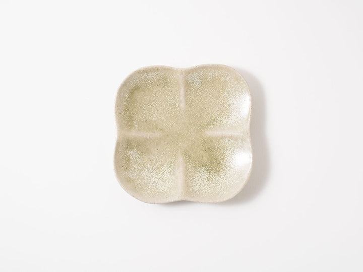 Rounded Square Plate M White Matcha - Crafted By Shizuka Fujiwara